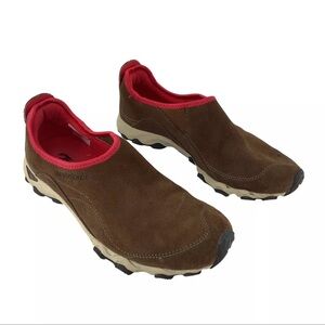 New Balance Women's Suede Casual Slip On Shoes Brown/Red Size 9 Preowned